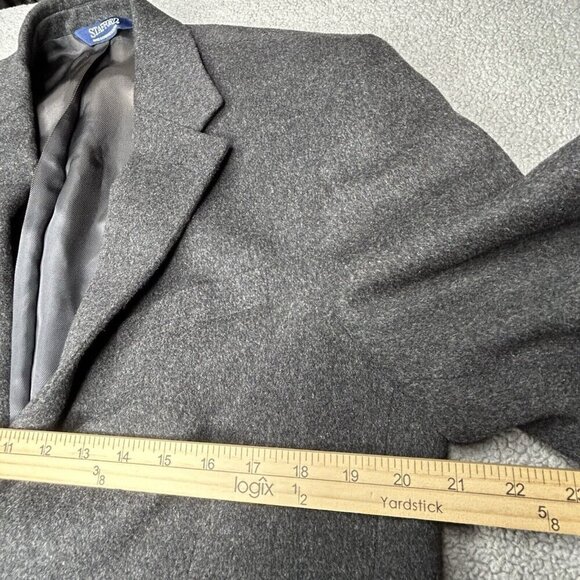 Stafford Wool Blazer Mens 40S Charcoal Gray Wool Jacket Sport Coat Casual Office - Picture 6 of 13